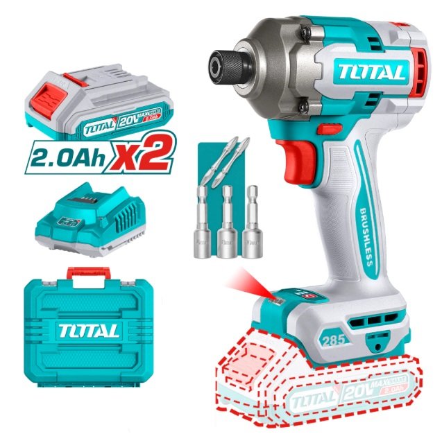 ATORNILLADOR DE IMPACTO 20V BL1/4 285NM C/MAL+BAT+CAR TOTAL